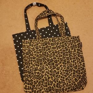 J. Crew Cheetah and Polka Dot Tote Bags